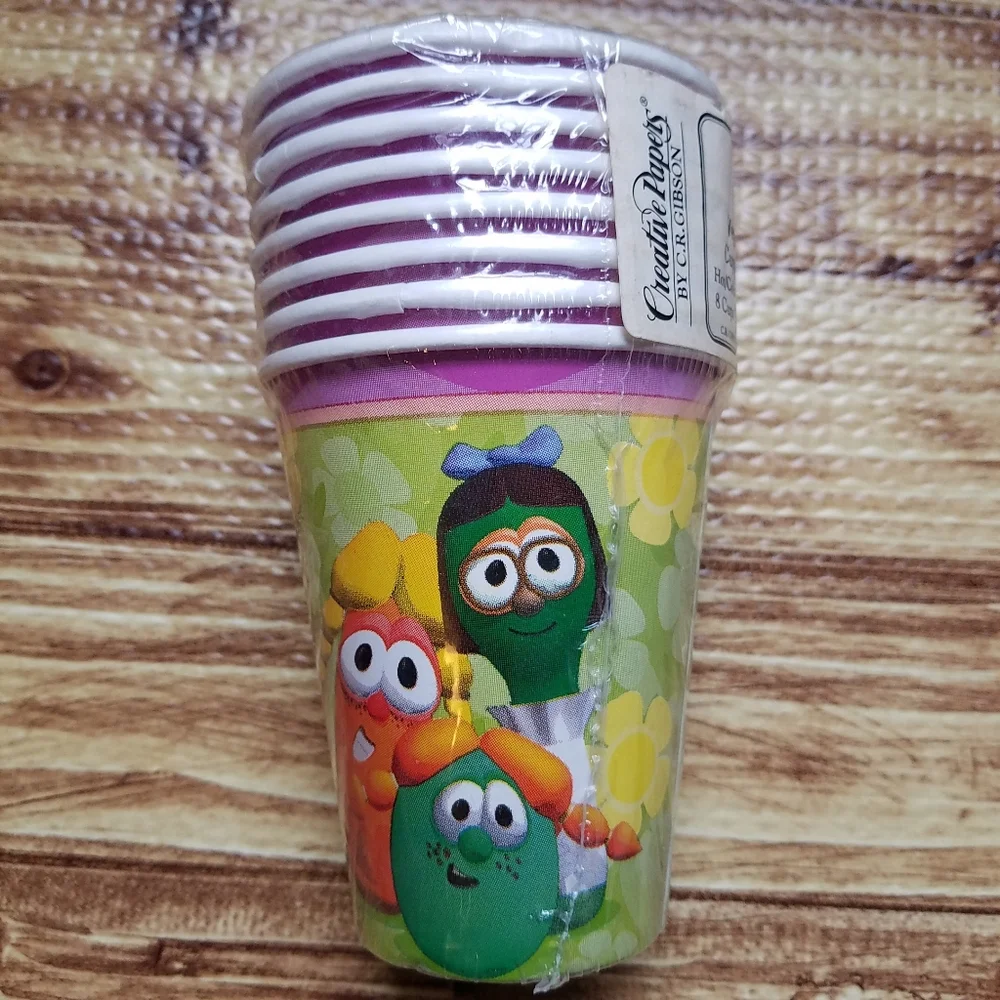 VeggieTales Friends Trio Party Paper Cups 8 9oz. Birthday Summer